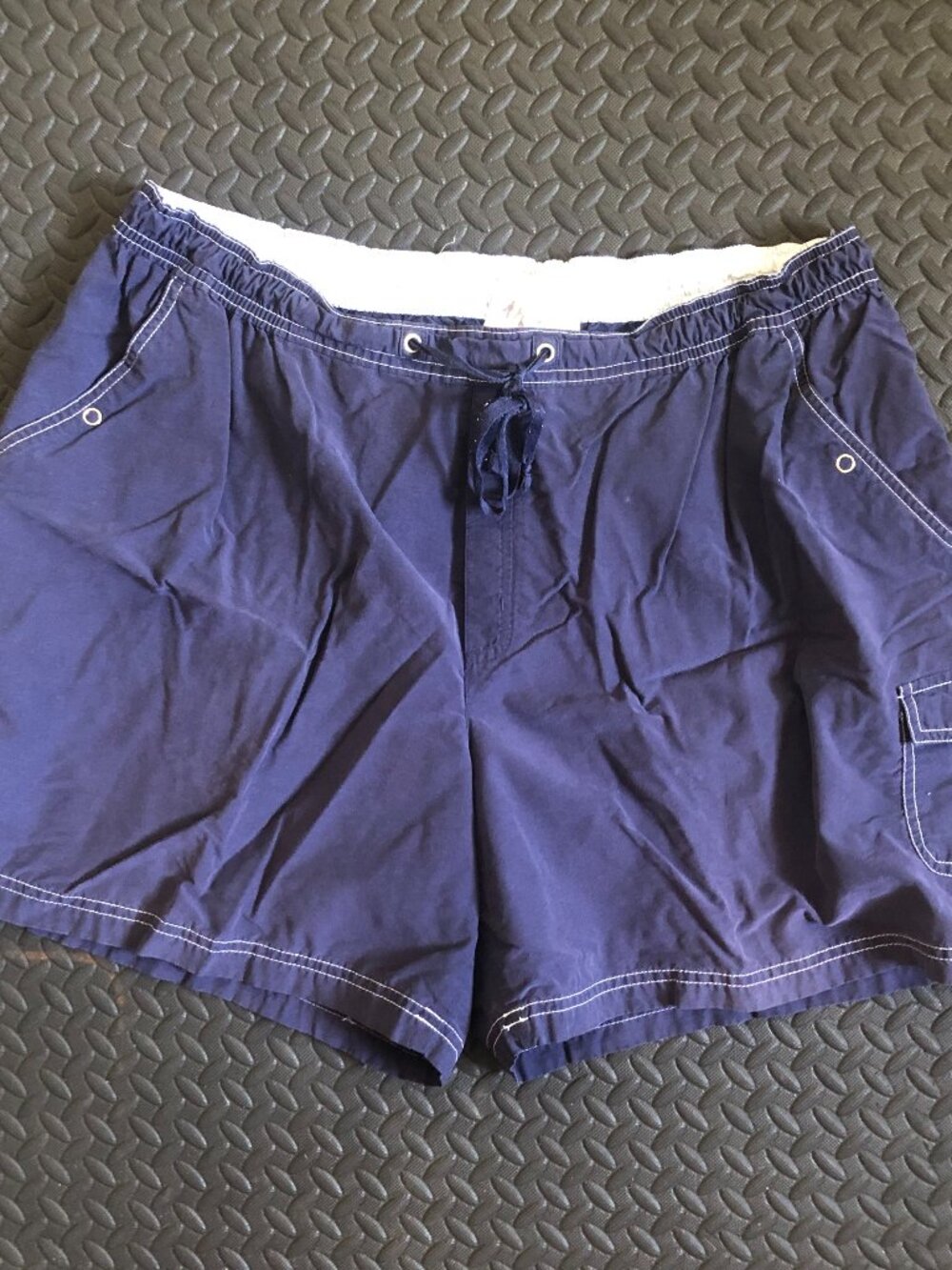JMS JUST MY SIZE NAVY BLUE SHAPED FIT BOARD SHORTS PLUS SIZE 2X